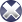 White letter X on a blue circle
