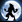 Werewolf silhouette against blue moon
