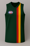 make adjustments to the design of an afl guernsey that is bottle green colour, it also has two...png
