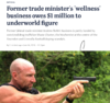 Former trade minister's 'wellness' business owes $1 million to underworld figure.png