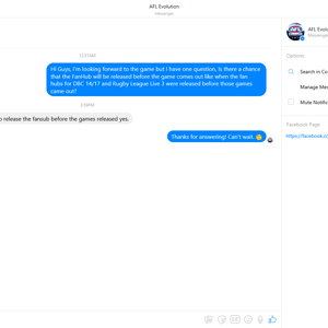 AFL Evolution Messenger Question