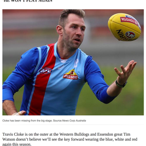 'He won't play again': Tim Watson puts the heat on Travis Cloke