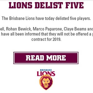 Lions Delist Five